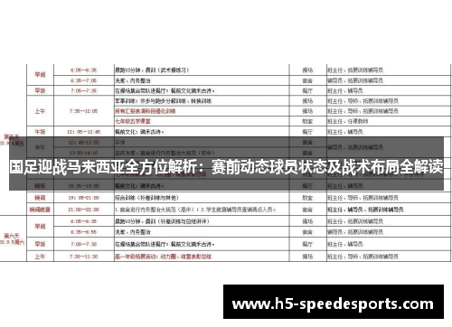 国足迎战马来西亚全方位解析：赛前动态球员状态及战术布局全解读