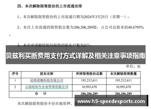 贝兹利买断费用支付方式详解及相关注意事项指南 贝兹利买断费用支付方式详解及相关注意事项指南